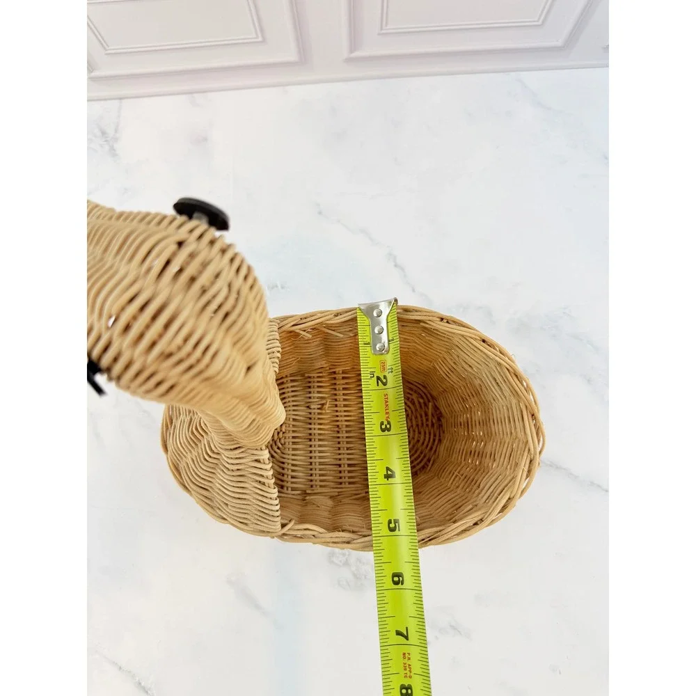 Vintage Woven Wicker Reed Duck Basket 10x8x5